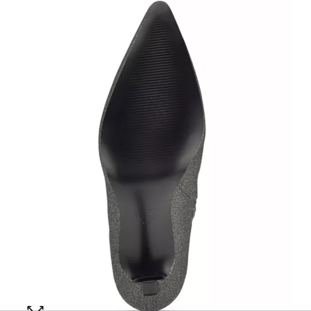 Marc Fisher Heeled Sock Bootie In Glitter Pewter-… - image 4